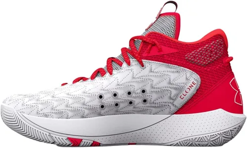 Vista 5 de Under Armour Zapatillas De Basquetbol HOVR Havoc 5 Clone Blanco Rojo Talla 9.5