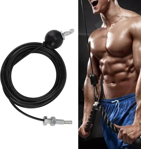 Vista 4 de Cable de polea de fitness, cable de repuesto para gimnasio y gimnasio en casa, accesorios de máquina de ejercicio (16.4 pies)