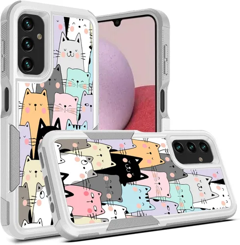 Vista 8 de Funda para Samsung Galaxy A14 5G, deportes de béisbol patrón blanco absorción de golpes PC duro e interior de silicona híbrida doble capa Armor
