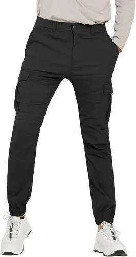 Vista 2 de PULI Mens Hiking Cargo Pants Slim Fit Stretch Jogger Cycling Waterproof Outdoor Trousers with Pockets