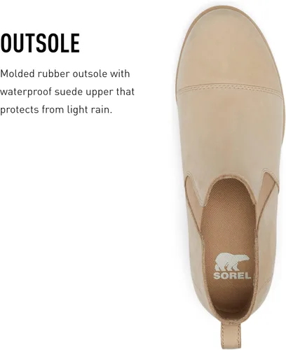 Vista 5 de Sorel - Botas cortas hasta el tobillo para mujer Evie, piel de ante impermeable, suela de cuña