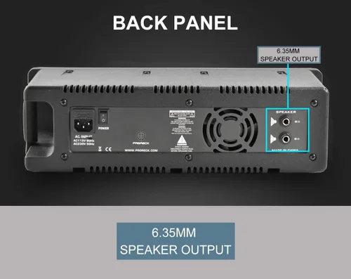 Vista 4 de PRORECK MX15 - Mezclador/amplificador de sistema de sonido PA con Bluetooth de 2500 W, 15 pulgadas, controlador de efectos de micrófono