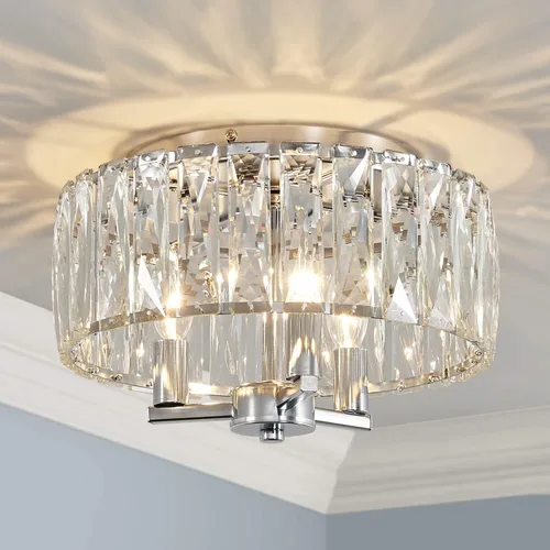 Vista 15 de AGV LIGHTING CL003F - Lámpara de techo de cristal K9, moderna lámpara de techo semiempotrada, perfecta para sala de estar, dormitorio, comedor, D13