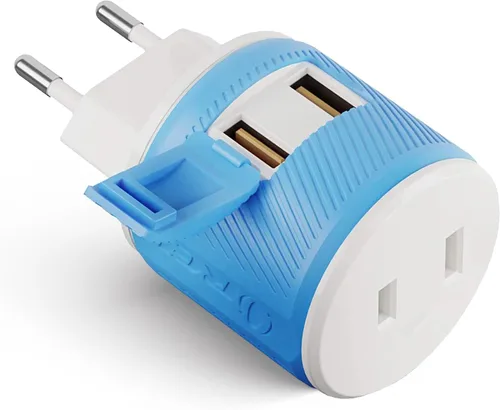 Vista 21 de OREI Adaptador de enchufe para viajes a Sudáfrica, Botsuana, Namibia con doble USB - Entrada EE. UU. - Tipo M (U2U-10L), Funcionará con teléfonos
