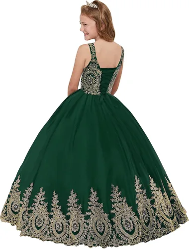 Vista 2 de ABAO SISTER Vestido de princesa para niña de las flores, vestido de fiesta para niños, vestidos formales de baile