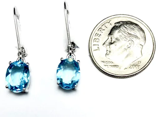 Vista 6 de E10608L Classic Mt St Helens Green Helenita May Birthstone Pendientes colgantes de plata esterlina