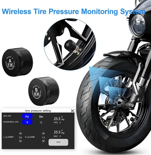 Vista 4 de LBW Carplay de motocicleta de 5 pulgadas con Dash Cam y TPS, Android Auto, cámara frontal y trasera HD 1080P (chip IMX307), sensor G, pantalla