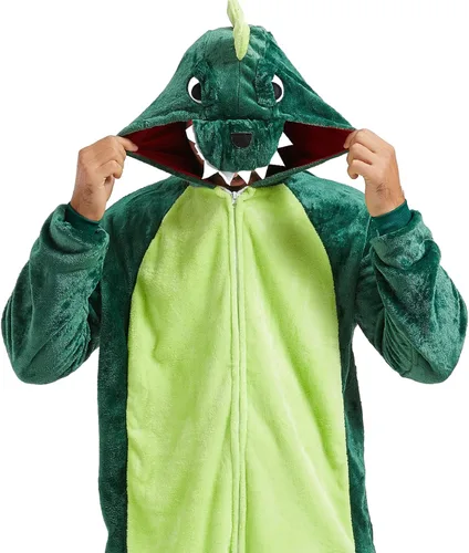 Vista 3 de QUCH Disfraz de una sola pieza para adultos, disfraz unisex de animales para adultos, disfraz de Halloween, enterizo para adultos, pijama