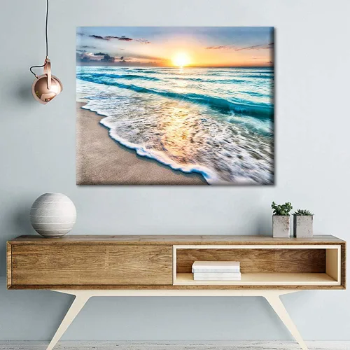 Vista 8 de TUMOVO Pintura por números para adultos, pintura de playa por números para niños de 4 a 8 años, kit de pintura de lienzo de paisaje costero, kit
