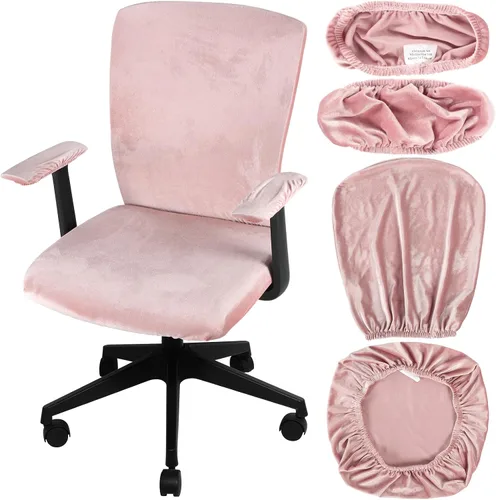 Vista 15 de Tallew Juego de 4 Fundas para Silla de Oficina, Fundas Universales Elásticas para Computadora, Fundas Protectoras Estiratables para Asiento