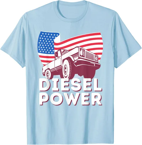 Vista 48 de Diesel Power American Flag - Camiseta de camioneta de mecánico diésel, Negro, S