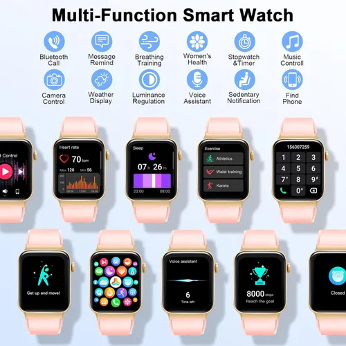 Vista 8 de Reloj inteligente para hombres y mujeres (respuesta/hacer llamadas), reloj inteligente de 1.85 pulgadas, 113 modos deportivos, rastreador de fitness