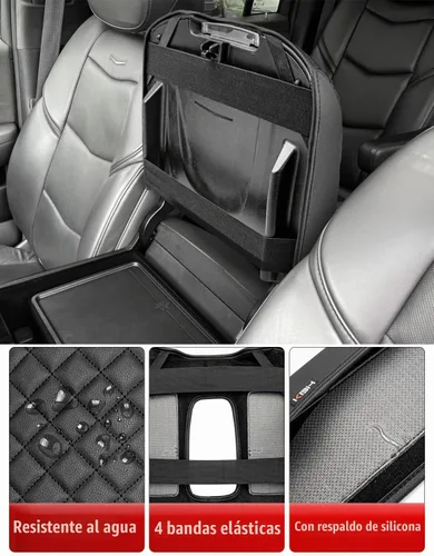 Vista 4 de KBH Funda para reposabrazos de consola central para Cadillac Escalade 2015-2020, borde de cuero de vinilo, protector de cojín de consola central