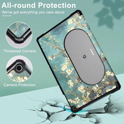 Vista 5 de Caweet Funda para tableta Google Pixel 2023 de 11 pulgadas, ultra delgada, ligera, carcasa rígida con soporte de triple pliegue con cierre