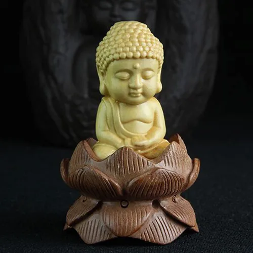 Vista 4 de Estatuas de monje que meditan la postura decorativa de la forma vívida de la figura de Buda para la tabla 1
