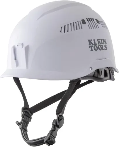Vista 12 de Klein Tools Safety Helmet, Vented Class C Safety Hard Hat, Removable Chin Strap, Adjustable Vents