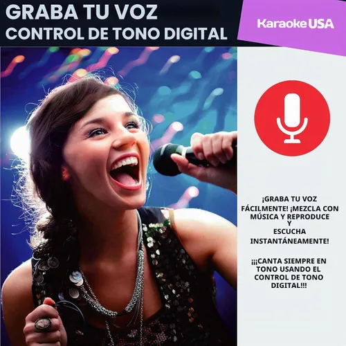 Vista 5 de Karaoke USA Sistema de karaoke portable GF839, color negro, talla única