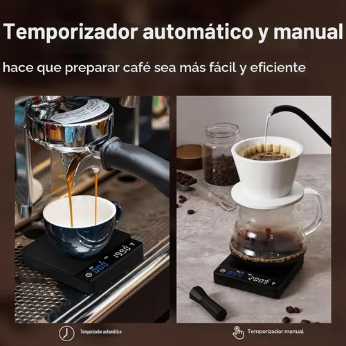 Vista 3 de Báscula de café BUCANIM 0.004 oz temporizador de precisión USB-C recargable
