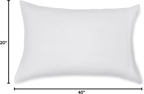 Vista 5 de Amazon Basics Juego de 2 Fundas de Almohada King - Microfibra Ligera, Súper Suave de Fácil Cuidado, Blanco Brillante, 40" L x 20" A, Almohadas No
