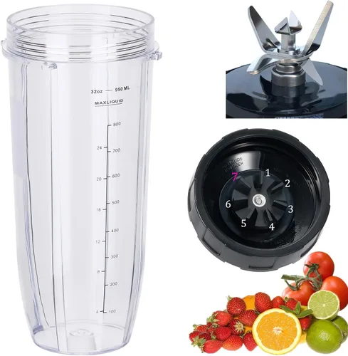 Vista 11 de [Nuevo Modelo] Cuchilla de Repuesto para Licuadora y Accesorios de Vaso de 24 Onzas, Solo Compatible con Nutri Ninja SS150, SS151, SS300, SS350