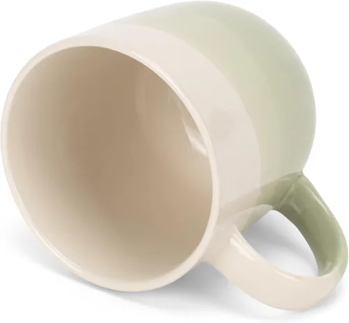Vista 4 de Elanze Designs Paquete de 2 tazas de café de cerámica de cerámica de 14 onzas, color verde eucalipto