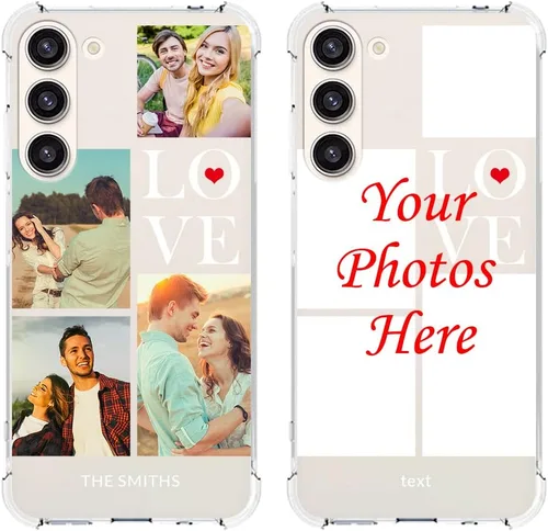 Vista 26 de Funda de teléfono personalizada para Galaxy S23, funda para múltiples fotos con parachoques de TPU ultra delgada, collage personalizado de múltiples