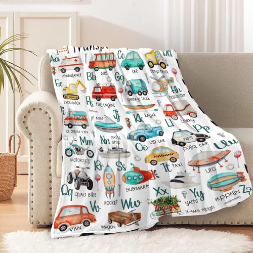 Vista 21 de Manta de franela con diseño del alfabeto de animales, súper suave, ligera, para niños, adultos, adecuada para sofá, cama, campamento, viajes, todas