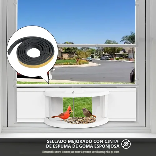 Vista 5 de Comederos para pájaros en ventana para ver – Comedero para pájaros de visión clara de 180°, duradero, elegante, se adapta a ventanas de 27 a 35