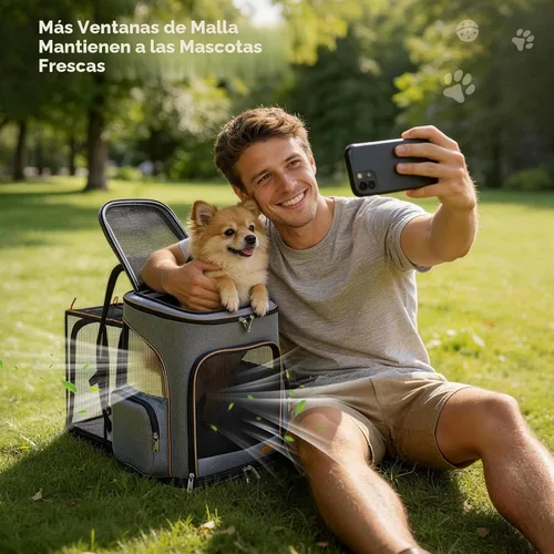 Vista 7 de Lekereise Mochila para Gatos Expandible Transportador de Mascotas Mochila para Gatos y Perros Pequeños, Mochila Transportador de Perros Plegable