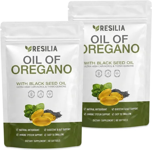 Vista 11 de Cápsulas blandas Resilia con aceite de semilla negra, cápsulas de aceite de orégano de grado premium para apoyo inmunológico y digestivo, cápsulas
