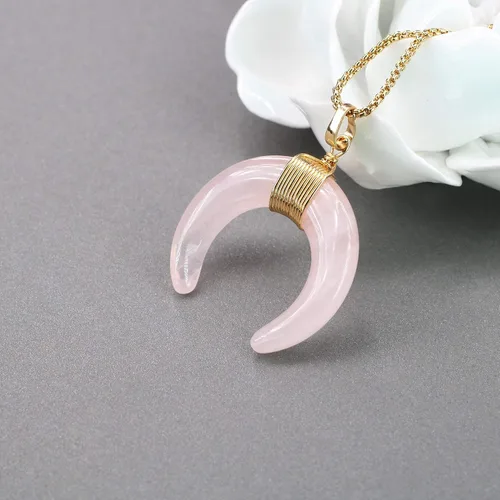 Vista 4 de COAI Collar de luna de cristal curativo para mujer Piedra Ágata