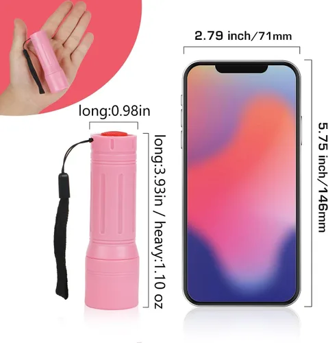 Vista 3 de Paquete de 3 mini linternas LED a granel, pequeñas linternas multicolor con cordón, 9 pilas AAA incluidas, para suministros de huracán, regalos de 3