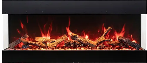 Vista 2 de Amantii TRV-85-BESPOKE Tru View Bespoke - Chimenea eléctrica de 3 caras para interiores y exteriores de 85 pulgadas con WiFi, Bluetooth, altavoz