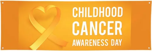 Vista 10 de Cartel del mes de concientización sobre el cáncer infantil de 24 x 71 pulgadas, decoraciones para porche, patio, tapiz de fondo, suministros