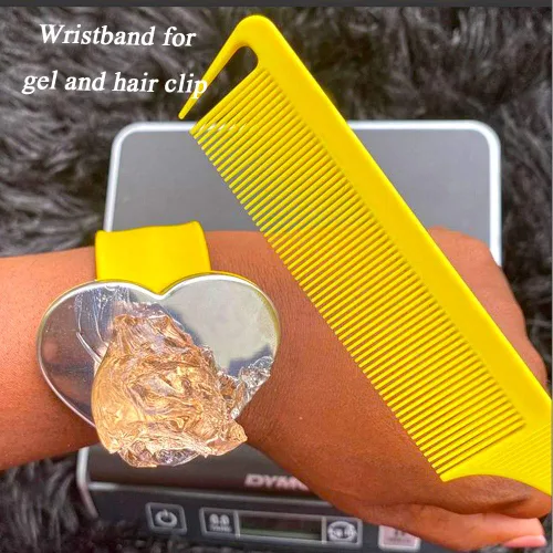 Vista 6 de Banda trenzada y peine magnético trenzado pulsera con peine de separación, pinzas para el pelo, pulsera magnética para estilista, banda de trenzado