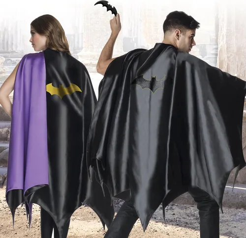 Vista 3 de Rubies Costume Co DC Superheroes Deluxe Batman Capa para hombre Negro