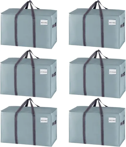 Vista 25 de VENO - Paquete de mudanzas, cajas de almacenamiento para embalaje universitario con tapas alternativas, para dormitorio, extragrande, asas