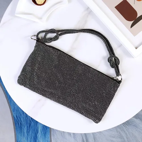 Vista 3 de Covelin Bolso de mano de diamante brillante de moda para mujer