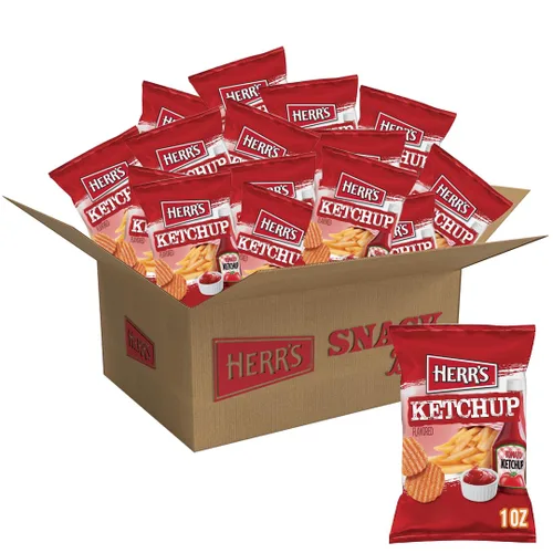 Vista 6 de Herr's Patatas fritas, sabor a ketchup, 1 onza (paquete de 7)