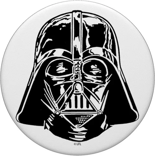 Vista 3 de Star Wars Darth Vader Casco negro y blanco – PopSockets Grip y soporte para teléfonos y tabletas, Negro