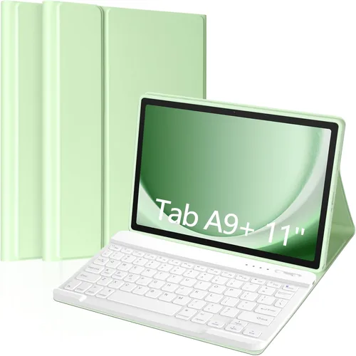 Vista 10 de MORECOO Funda para Samsung Galaxy Tab A9 Plus con teclado de 11 pulgadas 2023 (SM-X210/X216/X218), funda para tableta A9 Plus con teclado