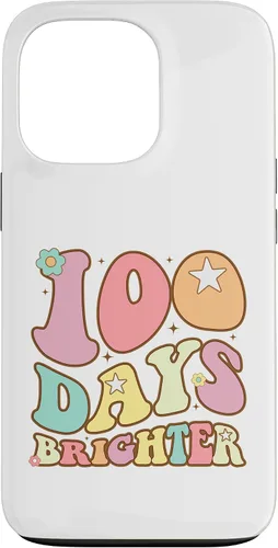 Vista 10 de 100 Days Brighter Happy 100th Day of School Groovy Kids Girl Case for iPhone XR