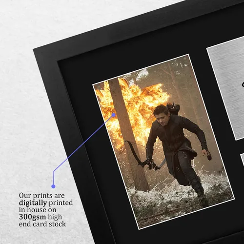Vista 4 de HWC Trading Jeremy Renner USL - Autografía impresa firmada y enmarcada Hawkeye Los Vengadores, foto impresa, gran idea de regalo, tamaño carta