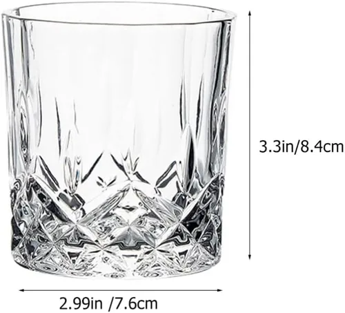 Vista 6 de UPKOCH Juego de vasos de whisky de cristal: 4 vasos de whisky vintage, vasos de whisky, vasos de cristal, copas de cóctel para bar