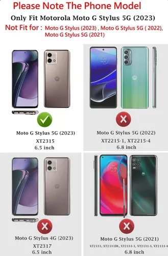 Vista 2 de Funda para Moto G Stylus 5G 2023, (No para la versión 4G), Cubierta para Lente de Cámara, Protector de Pantalla HD, Protección contra Caídas
