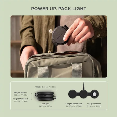 Vista 8 de Satechi Cargador de coche y cargador inalámbrico OntheGo™ 3 en 1 para iPhone, AirPods, Apple Watch