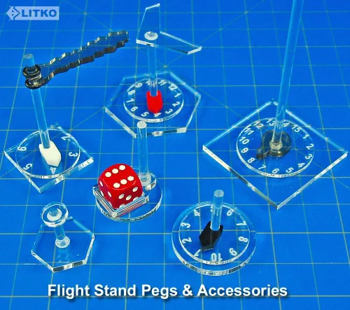 Vista 5 de Kit de soporte de vuelo circular de 1.063 in Compatible con Star Wars: Legion 0.059 in transparente con clavija de 1.25 pulgadas Paquete de 10