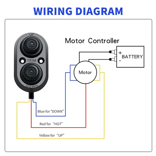 Vista 4 de Interruptor de ajuste para barco, interruptor de ajuste e inclinación Haoguo con IP67 impermeable, adecuado para barcos de pesca, yates, barcos