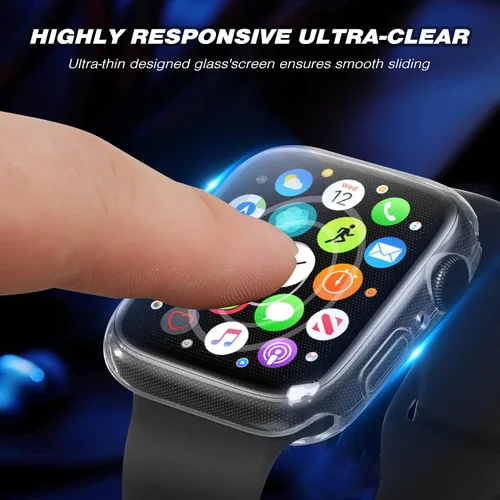 Vista 5 de ORIbox Funda ultradelgada compatible con Apple Watch Series 6, Apple Watch Series 5, Apple Watch Series 4, Apple Watch SE, TPU HD F3000001