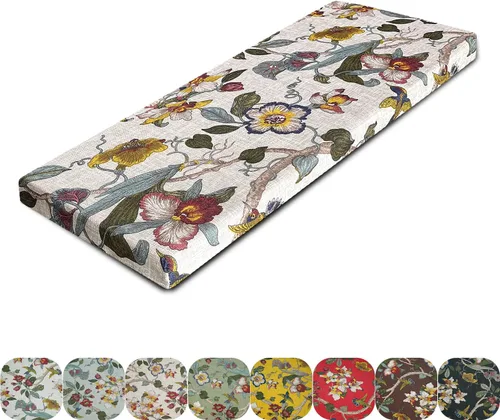 Vista 23 de Cojín de banco de tamaño personalizado, 30 colores, cojín de asiento de ventana panorámica, espuma gruesa de tapicería de 1.18 pulgadas, 1.97